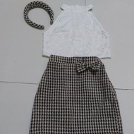 8Y BEST FIT 6TO7Y skirt Tweed headband white halter top