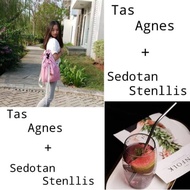 ABG KOREAN CANVAS BACKPACK DRAWSTRING BACKPACK + STANLIS STRAW F1