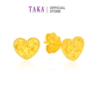 TAKA Jewellery 916 Gold Heart-shaped Earrings