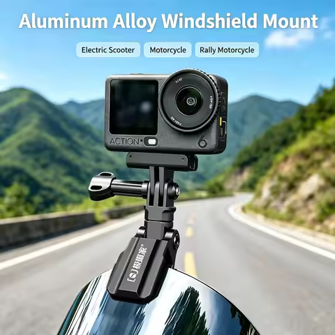 Motorcycle Windshield Mount Clamp Aluminum Clip For GoPro 13 12 Insta360 Go Ultra For DJI Osmo Nano/