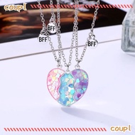COUPL 3Pcs BFF Necklaces, Friendship Jewelry Cute Matching Heart Pendant Necklace, Friendship Alloy 
