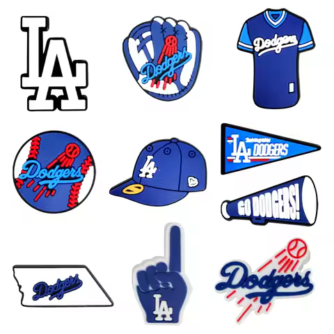 10Pcs Baseball Team Shoes Charms Sports Shoes Charms Baseball Shoes Accessories Decoration PVC Mater