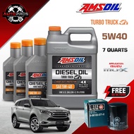 AMSOIL TURBO TRUCK 5W40 Diesel Engine Oil 7 Quarts with VIC Oil Filter for Isuzu MUX 4JJ1 4JK1