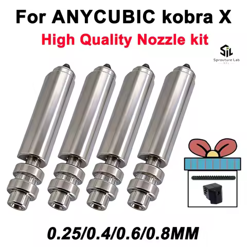 Bimetallic Nozzles For Anycubic Kobra X Combo Quick Swap Hotend Nozzle Hardened Steel 0.25/0.4/0.6/0