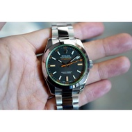 RL Milgauss watch men black dial sapphire green 40mm Swiss clone 1:1 best replica J6ER