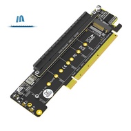 Dual NVMe PCIe Adapter, PCIe 4.0 X16 to Dual NVMe & 1x More PCIe X16 (X8 Signal) Adapter for M.2 NVM