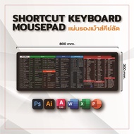 แผ่นรองเมาส์ Shortcut Keys สกรีนคีย์ลัด โปรแกรม MS office word excel PPT PS Auto CAD