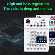 Console Mixer Integrated Live Sound Audio Soundcard DJ Mixing Console with UHF Wireless Microphone for Karaoke