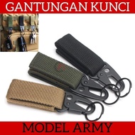 GANTUNGAN Carabiner Keychain Tactical Nylon Belt Can Hang On Belt/Stainless Steel