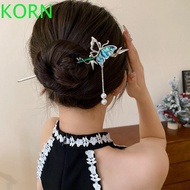 KORN Butterfly Headwear, Cheongsam Hanfu Hair Chopsticks Butterfly Hair Stick, Elegant Hair Accessories Tassel Hair Fork Jewelry Ornaments Butterfly Hanfu Hairpin Wedding