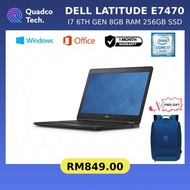 Dell Latitude E7470 14" Laptop - Intel Core i7-6th Gen, 8GB RAM, 256GB SSD - Sleek &amp; Powerful Business Notebook