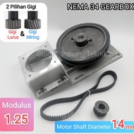 GEARBOX GEAR BOX RACK PINION CNC NEMA 34 MOTOR STEPPER - CAHAYAMEGAH