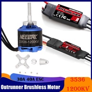 RC Fixed Wing Airplane Brushless Motor D3536 1200KV Hobbywing 30A 40A Esc for Aircraft Skysurfer FPV