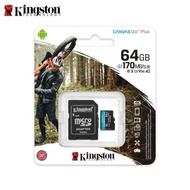  【現貨免運】 Kingston 64GB Canvas Go!Plus microSD 記憶卡 U3 V30 A2  高速 4K影片製作