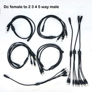 DC 1 Female to 2 3 4 5 way 22awg 18awg Male connector Power Supply Splitter Plug adapter Cable cord 