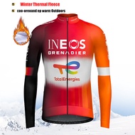New INEOS Winter Thermal Fleece Cycling Jersey Men Outdoor Riding MTB Ropa Ciclismo Pro Team Mens W