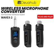 Deuahub Wireless Microphone Converter XLR Transmitter and Receiver System for Dynamic Guitar Mixer