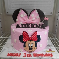 cake birthday minnie mouse/ kue ulang tahun minnie mouse - brownies diameter 20