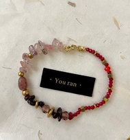 幸運一抹紅。草莓晶手環 手鍊 紅石榴手環手鍊 幸運紅繩redline