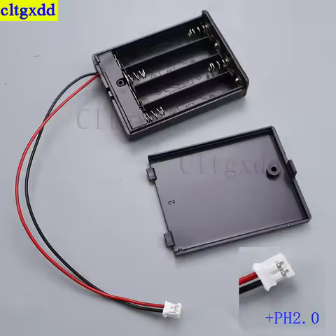 Cltgxdd 1piece AAA 4lot battery storage box shell bracket with open/close and lead wires DC/PH2.0/XH