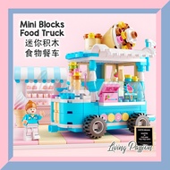 Food Truck Mini Blocks City Street Block Compatible Bricks Toys Birthday Gift Children Kid Toddler B