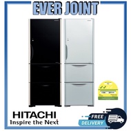 Hitachi R-SG38KPS 3-Door Glass Fridge +Free Vacuum Container Set