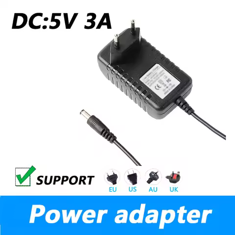 AC Adapter 100-240V50/60Hz0.5A DC 5V 3A Power Adapter Transformer Charger UK Plug AU Plug 5.5*2.1MM 