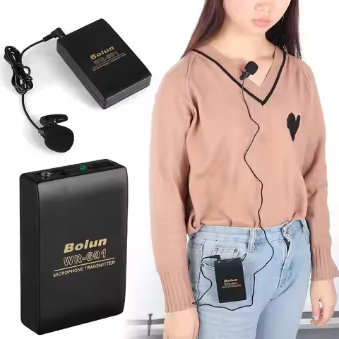 Portable Speaker Speech Clip Mic System Wireless Microphone FM Transmitter Receiver Lavalier Lapel