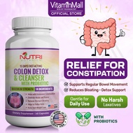 Nutri Botanics Colon Detox Constipation Relief Bloating Supplement - Colon Cleanse, Detox - 60's