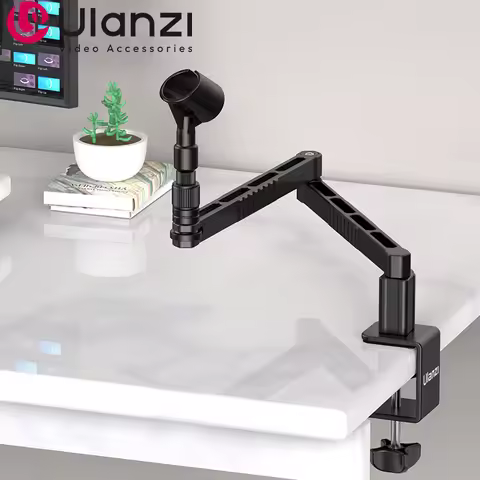 Ulanzi LS26 Aluminum Low Profile Mic Arm 360° Rotatable Foldable With Clip Desk Mount 1/4" 3/8" 5/8"