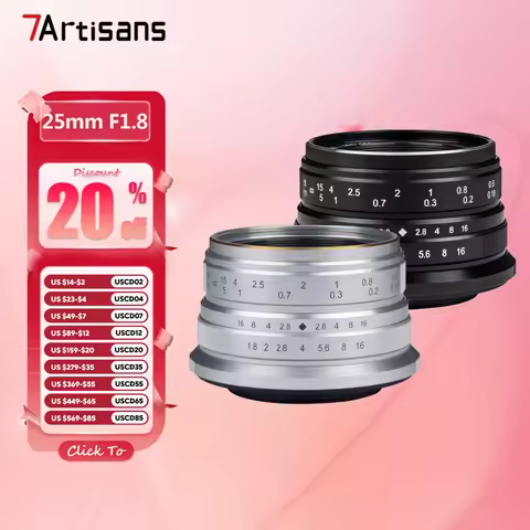 7artisans 25mm F1.8 APS-C Frame Large Aperture Wide Angle Prime Lens for Studio Photography with Son