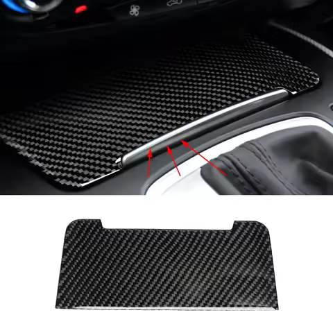 For Audi A4 B8 A5 Q5 Central Control Storage Box Panel Cover Sticker Real Carbon Fiber Car Interior 