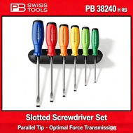 PB Swiss Tools PB 38240.H RB RainBow Slotted Screwdriver Set 6PCS SwissGrip Evo Size 1-6 with Wall M