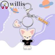WILLIS Skzoo Keychain Bag Charms Fans Gift Cosplay Acrylic Keyring Stray Kids Skzoo Car Accessories Bag Decoration Key Trinket DIY Trinkets Cartoon Key Chain