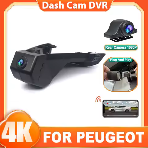 4K HD 2160P Plug And Play Dashcam Wifi Car DVR Video Recorder For Peugeot 3008 Allure 4008 5008 GT D