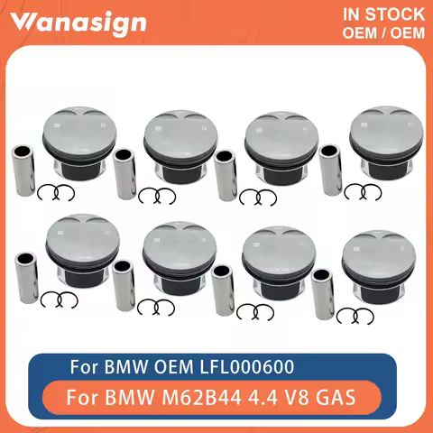 Engine x8 Piston With Ring Fit 4.4 L For Land Rover Range Rover BMW 540i 740i X5 X6 M62 M62B44 4.4L 