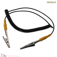 WATTLEMI Anti-Static ESD Grounding Cable, 2mm 180cm / 71" Coiled Cord, Black PU,Metal Male-to-Female