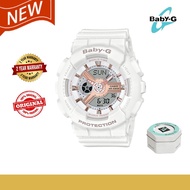 【2-year warranty】 Women's watch 100% original Baby G BA-110, women's transparent resin strap, girls'