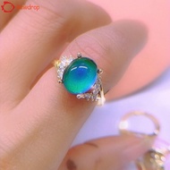 DEWDROP​ Retro Adjustable Mood Rings, Temperature Control Color Oval Changing Color Ring, Creative M