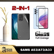 PROMO Garskin Skin Carbon SAMSUNG A53 5G, SAMSUNG A33 5G, SAMSUNG A73 5G + Tempered Glass (Full Scre