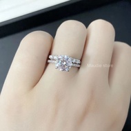 2ct Real Moissanite Diamond Ring With GRA Certification Engagement Promise Ring Silver for Women