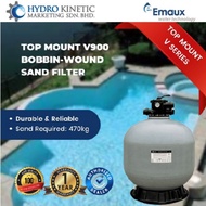 EMAUX V900 FIBERGLASS TOP MOUNT SAND FILTER 36″ DIA 2.0″ MPV -0.64m2 For Swimming Pool