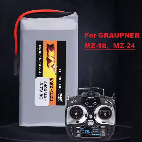 3.7V 4400mAh 8C Lipo Battery For GRAUPNER MZ-18 MZ-24 RC Batteries MZ18/MZ24 Model Aircraft Remote C