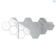 Flexible Reflective Hexagon Mirror Sheets Self-Adhesive Mirror Tiles Non-Glass Mirror Stickers for Home Decoration Daily Use Living Room Bathroom Countertop