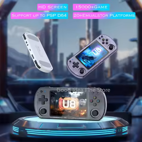 Retro U8 Handheld Game Console - Open Source Linux System, 4.0'' IPS HD Display