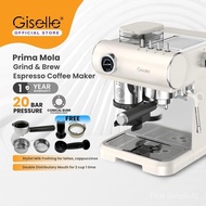 (Hot Sale)  Giselle 20Bar Professional Espresso Coffee Maker with Built-in Grinder - KEA0391LB