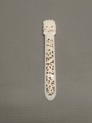 簍空如意雕花老和闐玉髮簪 –  純古董SA-068