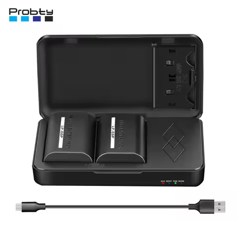 Probty 2400 mAh LP-E6P LP E6P lp e6p Battery+Battery Charger Case for CANON EOS R5 II R6 R5 Camera