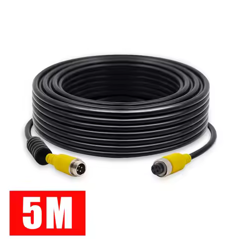 Car Video Extension Cable 4βPin 5m/16.4ft Male to Female Waterproof for Truck Trailer Bus Motorhome