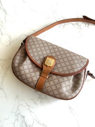 絕版中古包 Celine米色老花元寶包 斜背包 單肩包 側背包 古董包